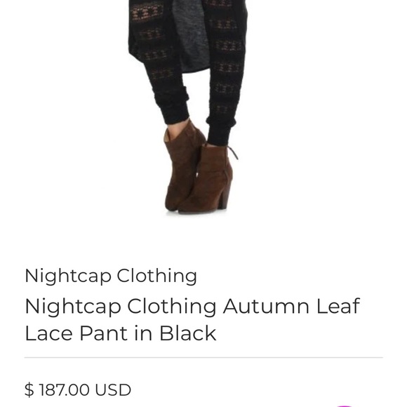 - Nightcap Clothing Autumn leaf lace pants - red - Picture 2 of 4